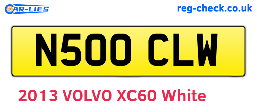N500CLW are the vehicle registration plates.