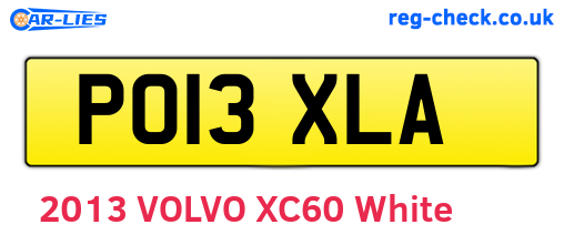 PO13XLA are the vehicle registration plates.