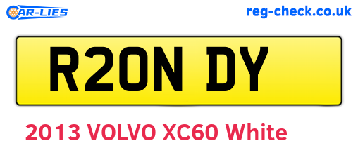 R20NDY are the vehicle registration plates.
