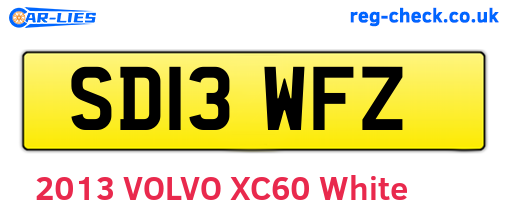 SD13WFZ are the vehicle registration plates.