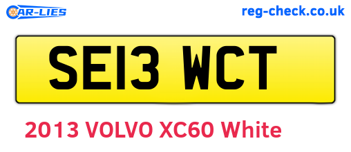 SE13WCT are the vehicle registration plates.