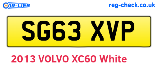 SG63XVP are the vehicle registration plates.
