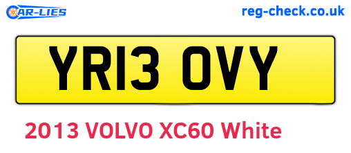 YR13OVY are the vehicle registration plates.