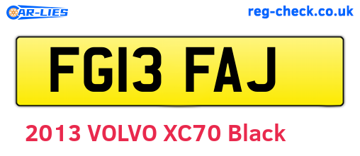 FG13FAJ are the vehicle registration plates.
