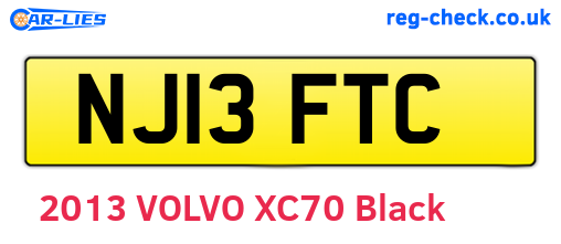 NJ13FTC are the vehicle registration plates.