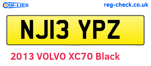 NJ13YPZ are the vehicle registration plates.