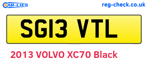 SG13VTL are the vehicle registration plates.