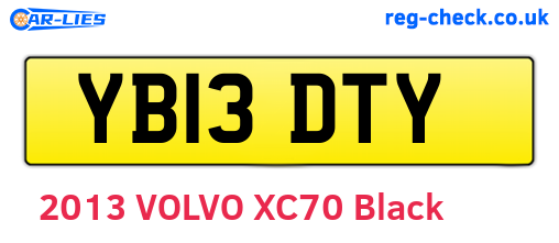 YB13DTY are the vehicle registration plates.