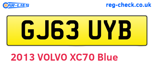 GJ63UYB are the vehicle registration plates.