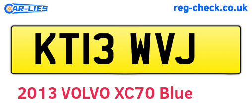 KT13WVJ are the vehicle registration plates.