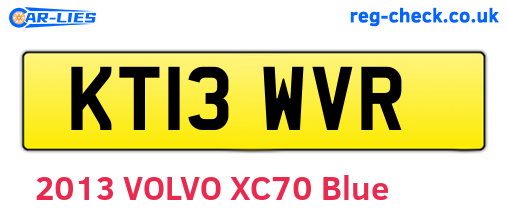KT13WVR are the vehicle registration plates.