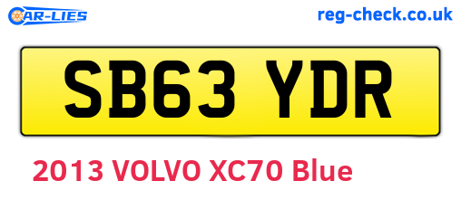 SB63YDR are the vehicle registration plates.