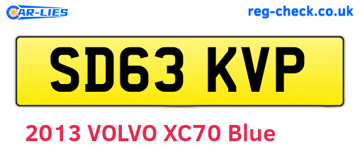 SD63KVP are the vehicle registration plates.