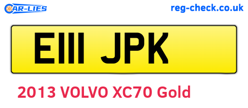 E111JPK are the vehicle registration plates.