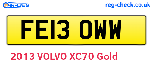 FE13OWW are the vehicle registration plates.