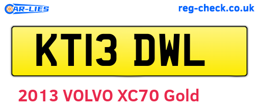 KT13DWL are the vehicle registration plates.