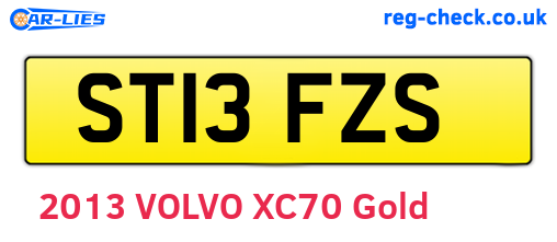 ST13FZS are the vehicle registration plates.