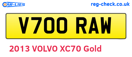 V700RAW are the vehicle registration plates.