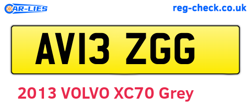 AV13ZGG are the vehicle registration plates.