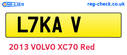 L7KAV are the vehicle registration plates.
