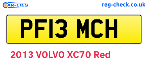 PF13MCH are the vehicle registration plates.