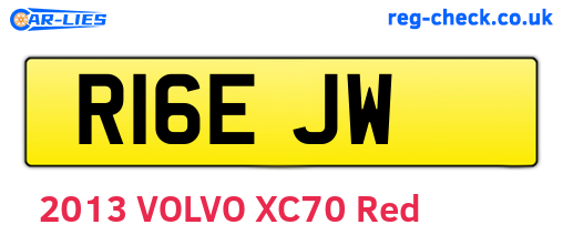 R16EJW are the vehicle registration plates.