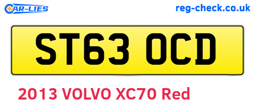 ST63OCD are the vehicle registration plates.