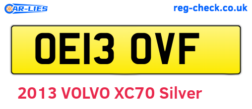 OE13OVF are the vehicle registration plates.