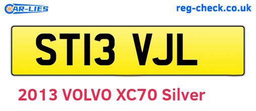 ST13VJL are the vehicle registration plates.