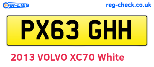 PX63GHH are the vehicle registration plates.
