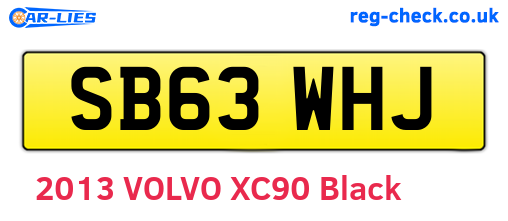 SB63WHJ are the vehicle registration plates.