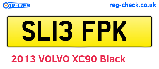 SL13FPK are the vehicle registration plates.