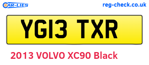 YG13TXR are the vehicle registration plates.