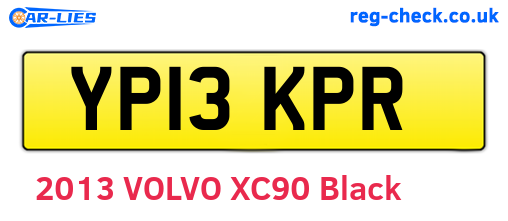 YP13KPR are the vehicle registration plates.