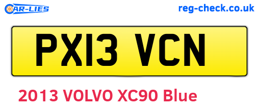 PX13VCN are the vehicle registration plates.