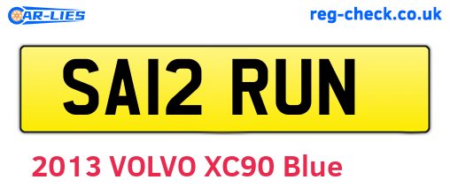 SA12RUN are the vehicle registration plates.