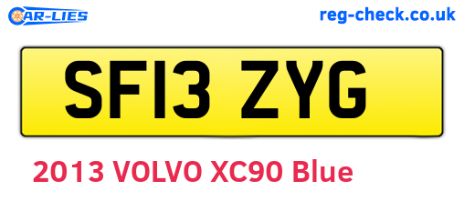 SF13ZYG are the vehicle registration plates.