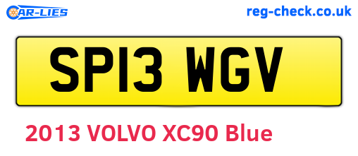 SP13WGV are the vehicle registration plates.