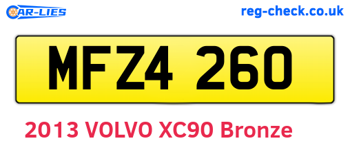 MFZ4260 are the vehicle registration plates.