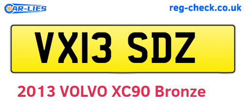 VX13SDZ are the vehicle registration plates.