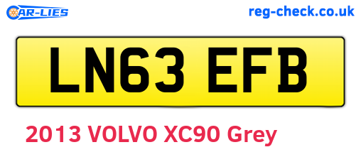 LN63EFB are the vehicle registration plates.