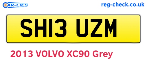 SH13UZM are the vehicle registration plates.