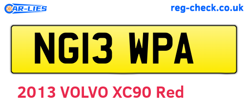 NG13WPA are the vehicle registration plates.