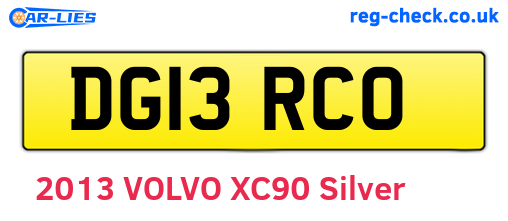 DG13RCO are the vehicle registration plates.