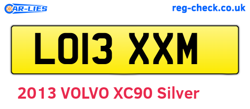LO13XXM are the vehicle registration plates.