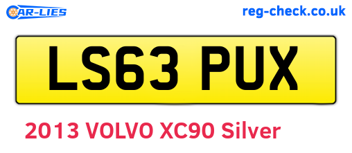 LS63PUX are the vehicle registration plates.