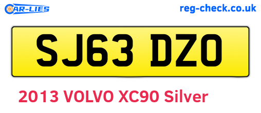 SJ63DZO are the vehicle registration plates.