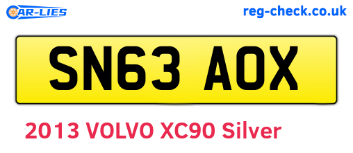 SN63AOX are the vehicle registration plates.