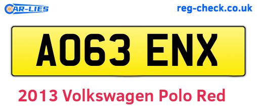 Red 2013 Volkswagen Polo (AO63ENX)