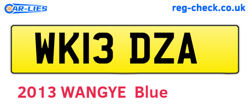 WK13DZA are the vehicle registration plates.